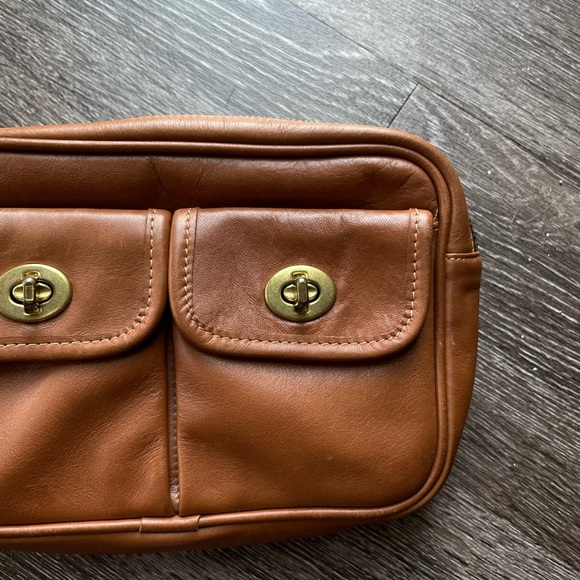 RARE Vintage Coach Pocket Waist Pack Belt Bag Fanny Pack XS/S English Tan EUC - Picture 4 of 15